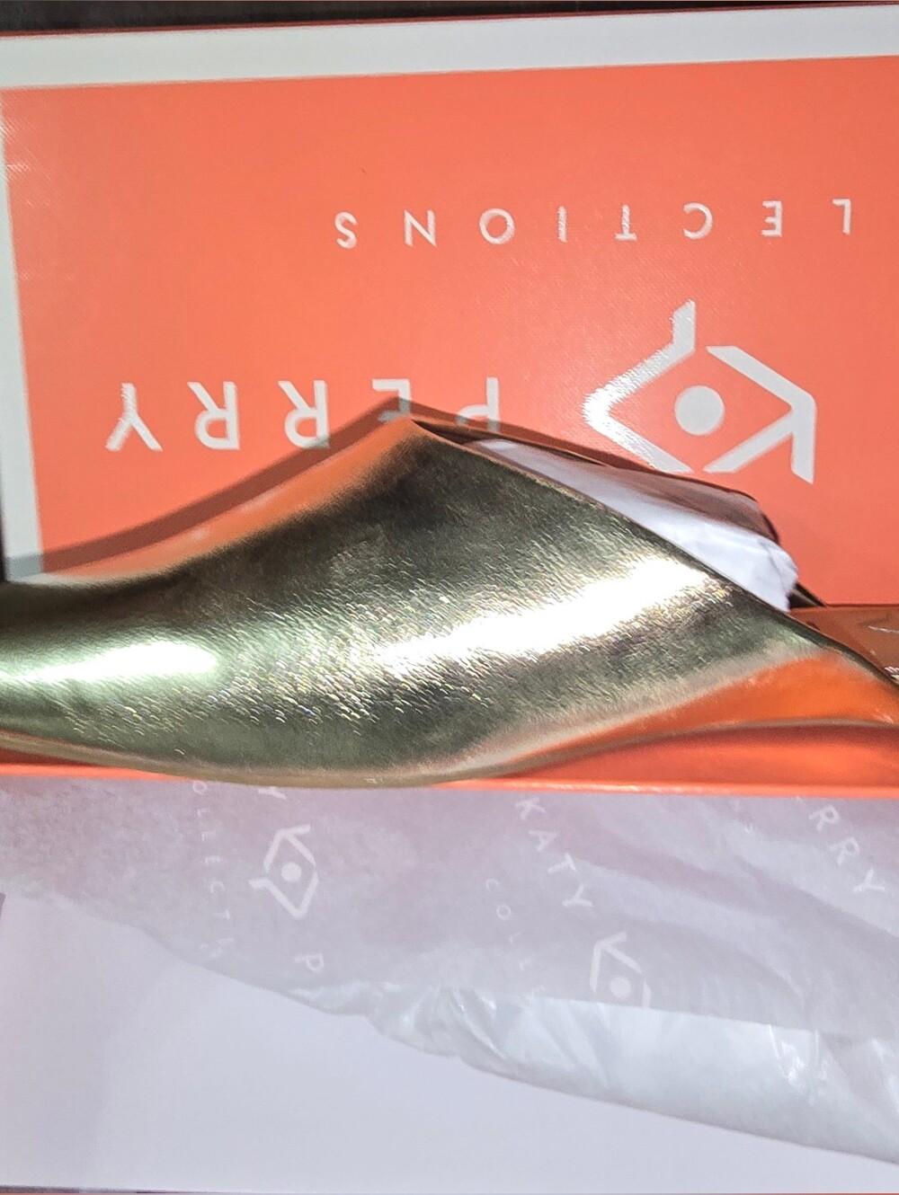 Size 8.5! NWTS! Katy Perry Collections Champagne Mules - Picture 9 of 11